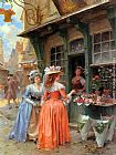 The Flower Market by Henri Victor Lesur